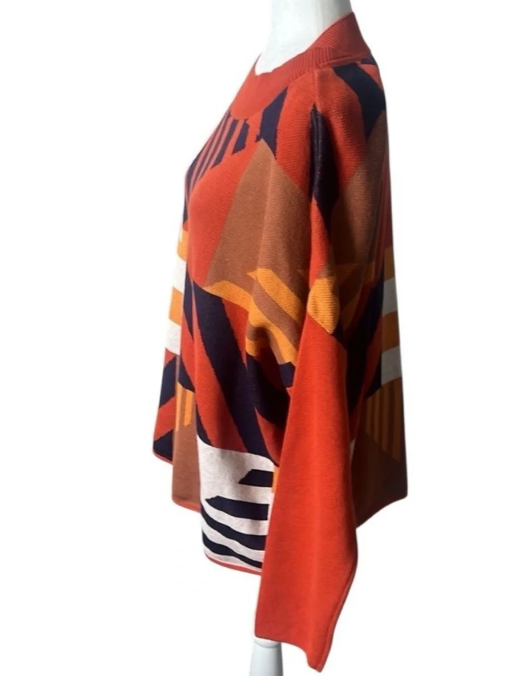 NWT SKFK Karle Organic Cotton Geometric Knit Sweater Boxy Pullover Size US 12